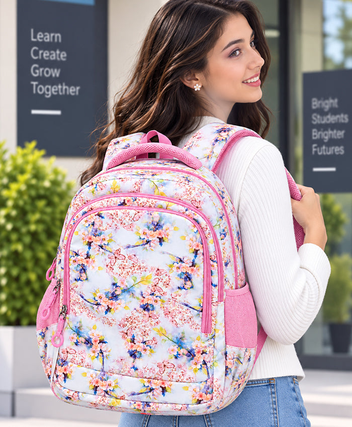 Blossom Breeze Pastel Floral School Backpack