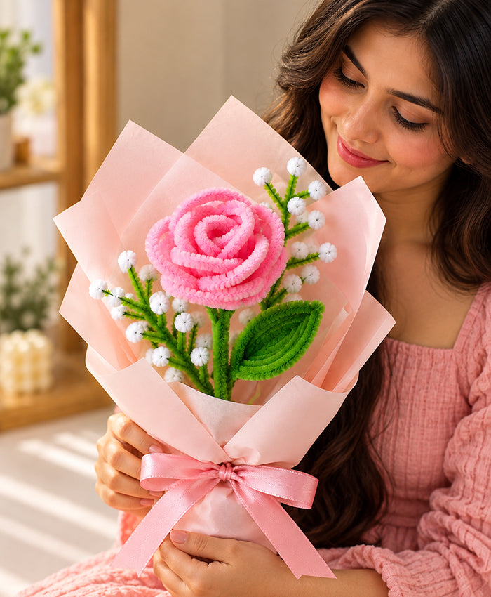 Blush Pink Handmade Rose Bouquet