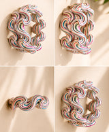 Ivory Multicolor Hand-Painted Swirl Lac Bangles
