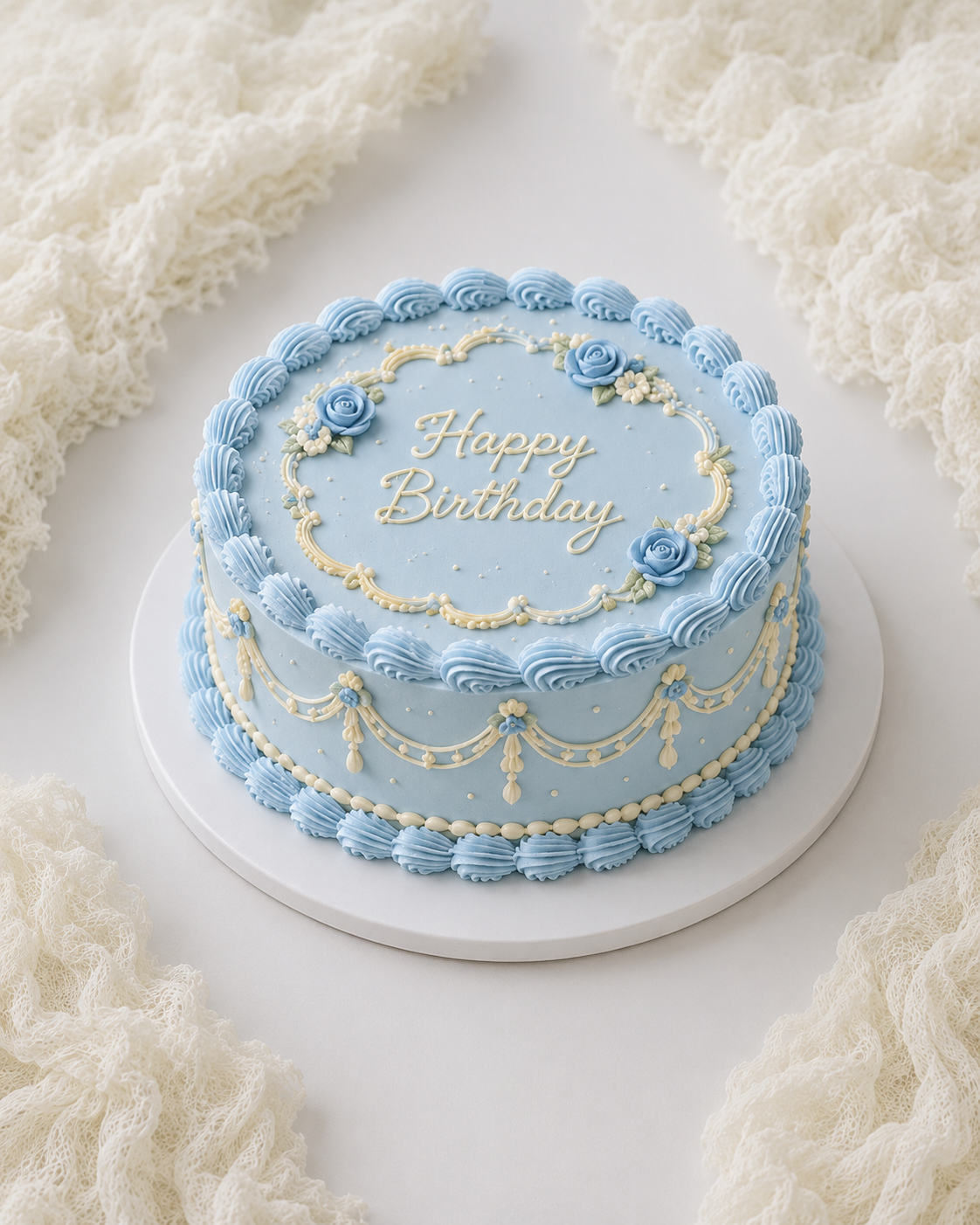 Baby Blue Vintage Cake