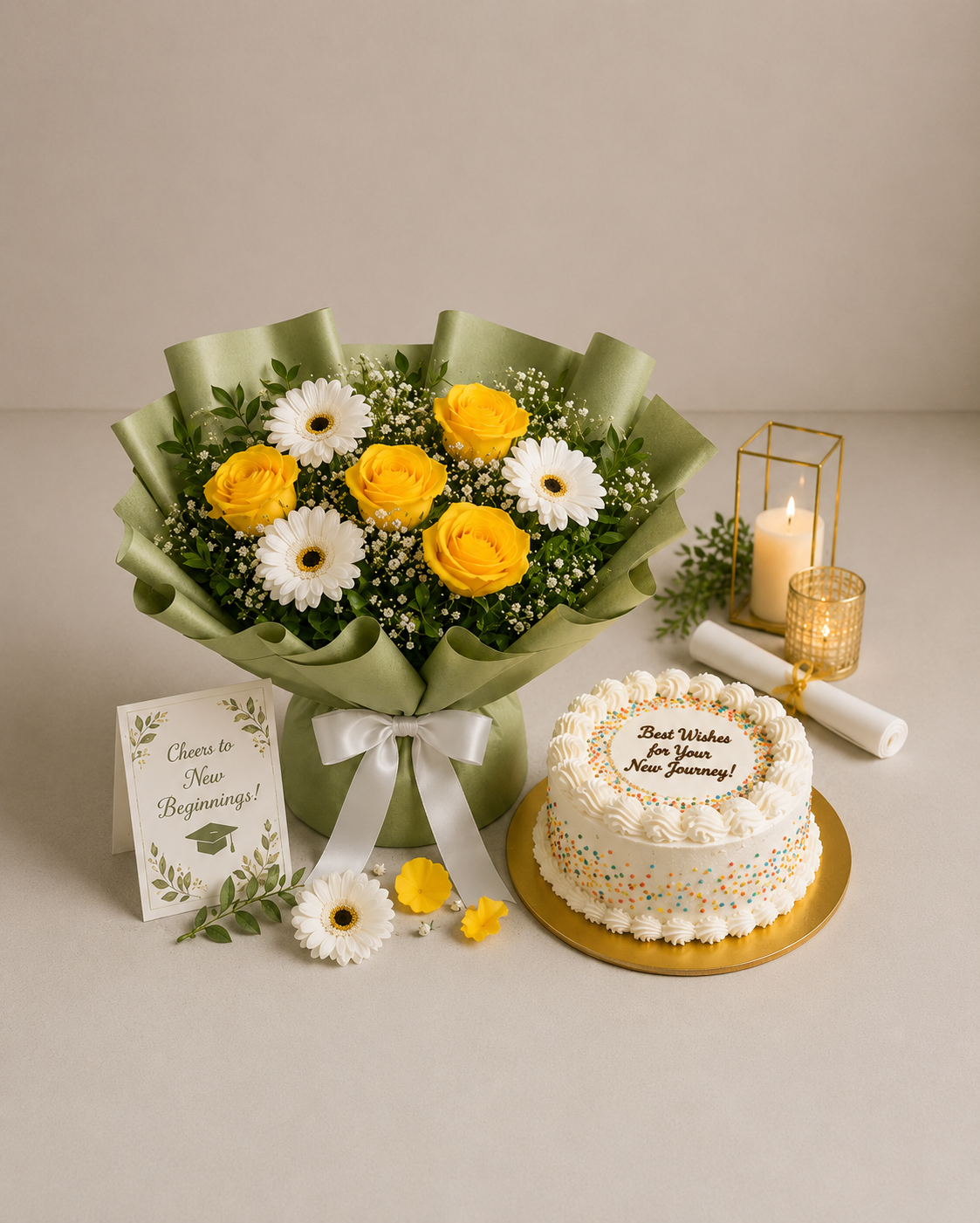 Congratulations Floral & Vanilla Celebration Combo