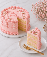 Pink Vintage Buttercream Cake