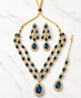 Neelanjali Royal Blue Crystal Necklace Set