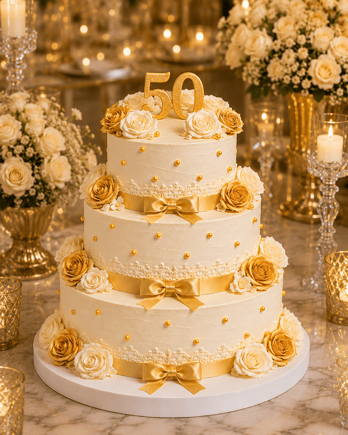 Golden Anniversary Celebration Cake