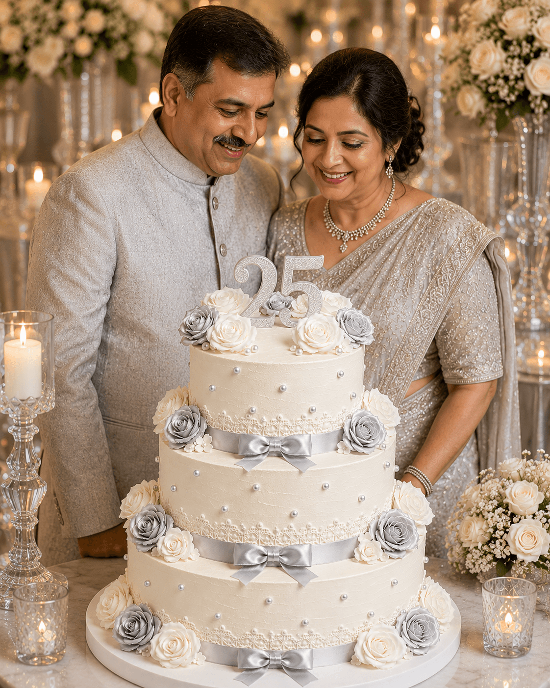 Silver Anniversary Cake