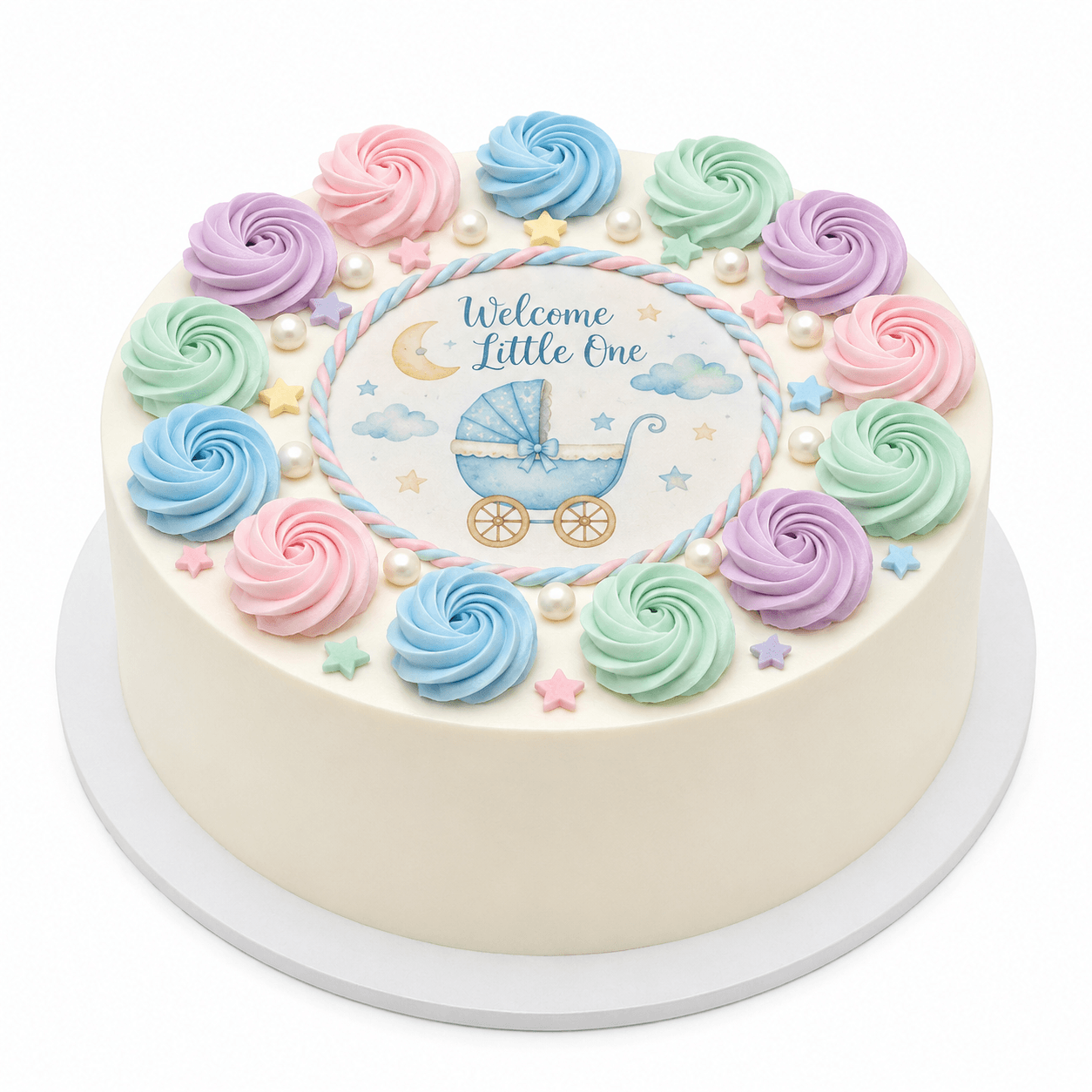 Joyful Baby Shower Poster Cream Cake