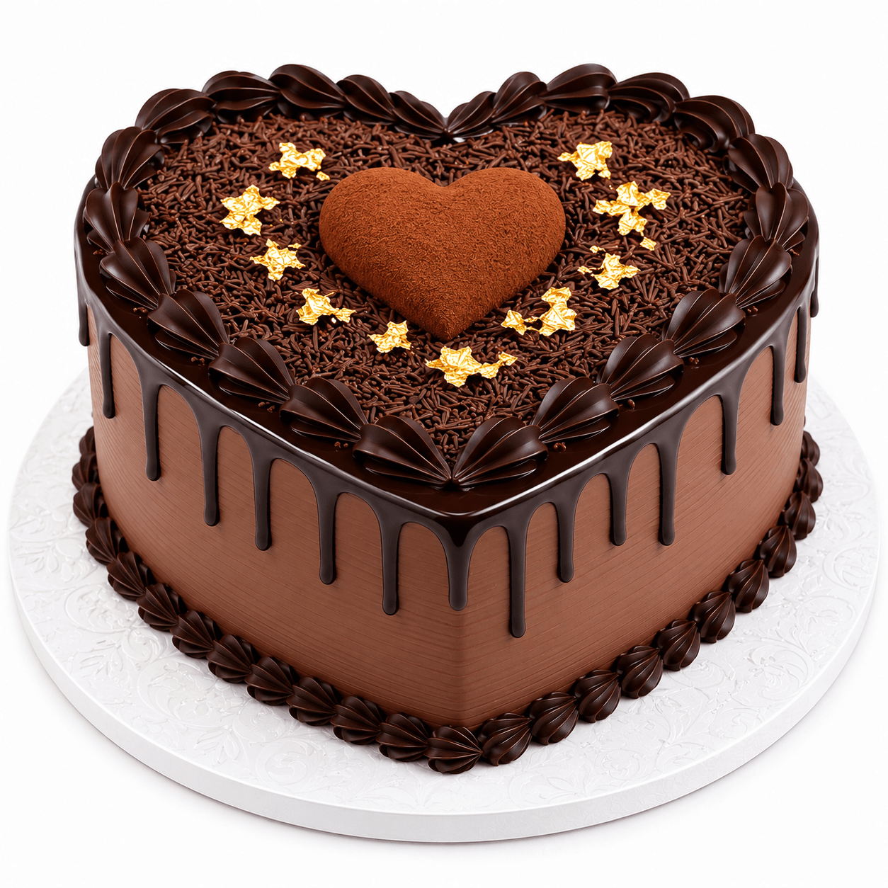 Romantic Chocolate Heart Cake