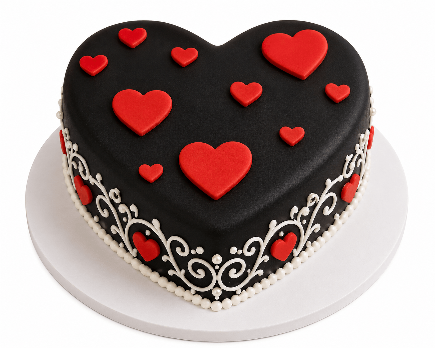 Romantic Heart Truffle Fondant Cake