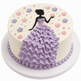 Elegant Blue Blossom Vanilla Cream Cake
