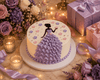 Elegant Blue Blossom Vanilla Cream Cake