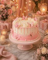 Enchanting Pastel Butterfly Drip Cake