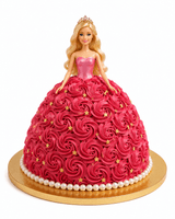 Enchanting Red Rose Barbie Dream Cake