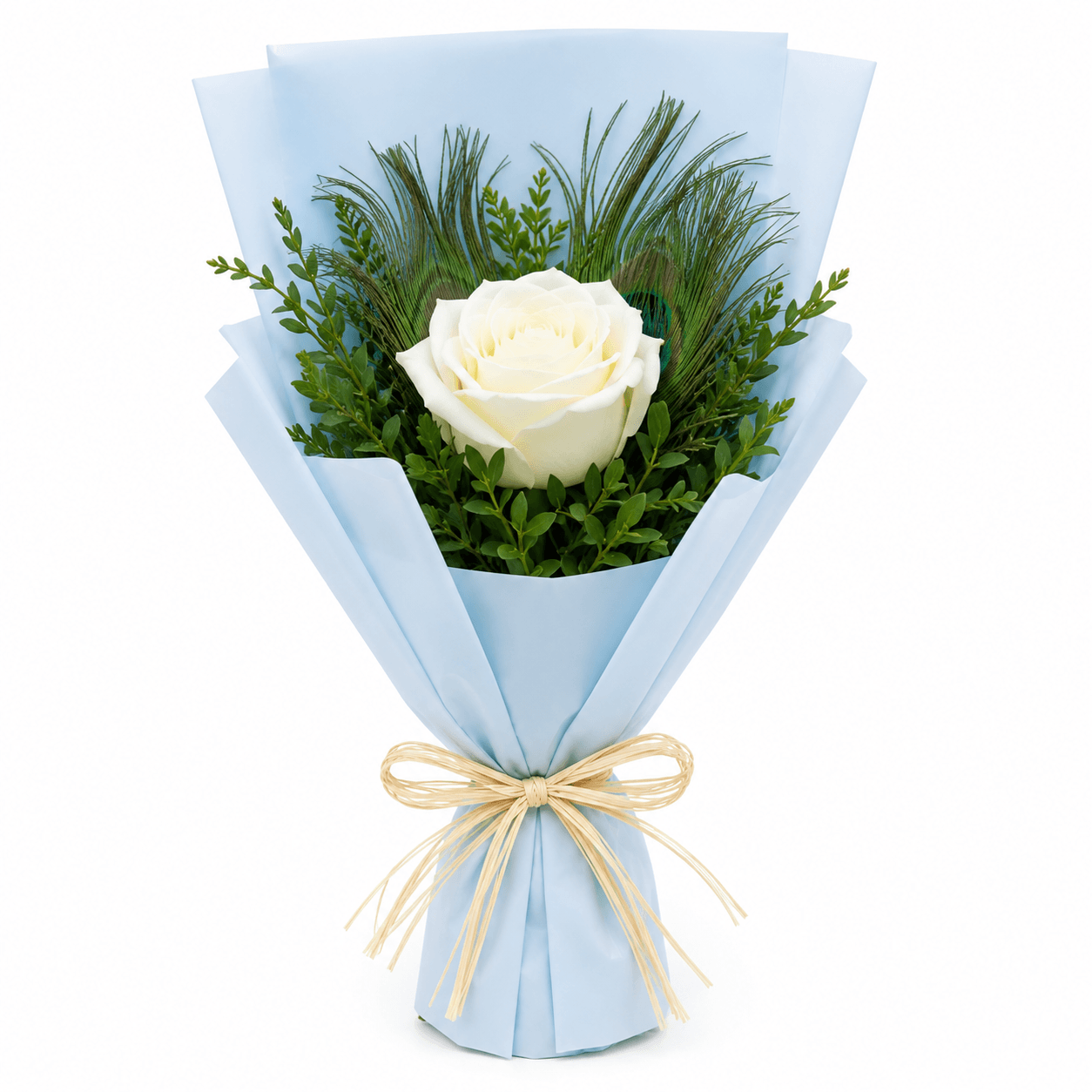 Elegant Single White Rose Bouquet