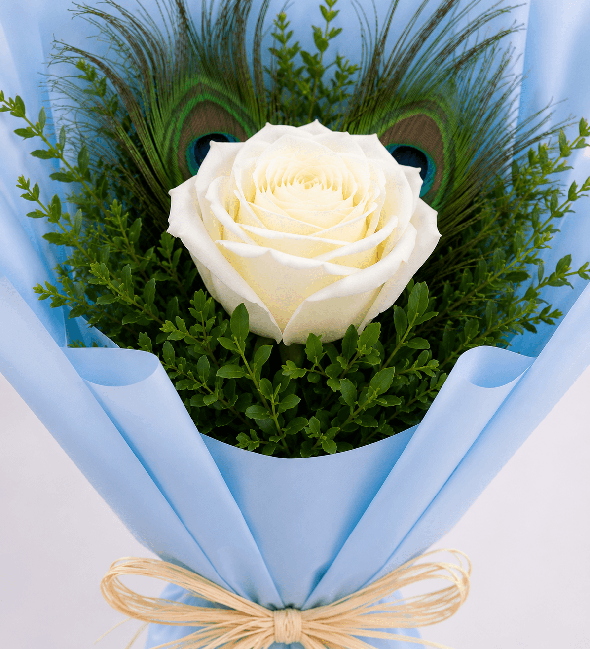 Elegant Single White Rose Bouquet