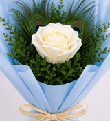 Elegant Single White Rose Bouquet
