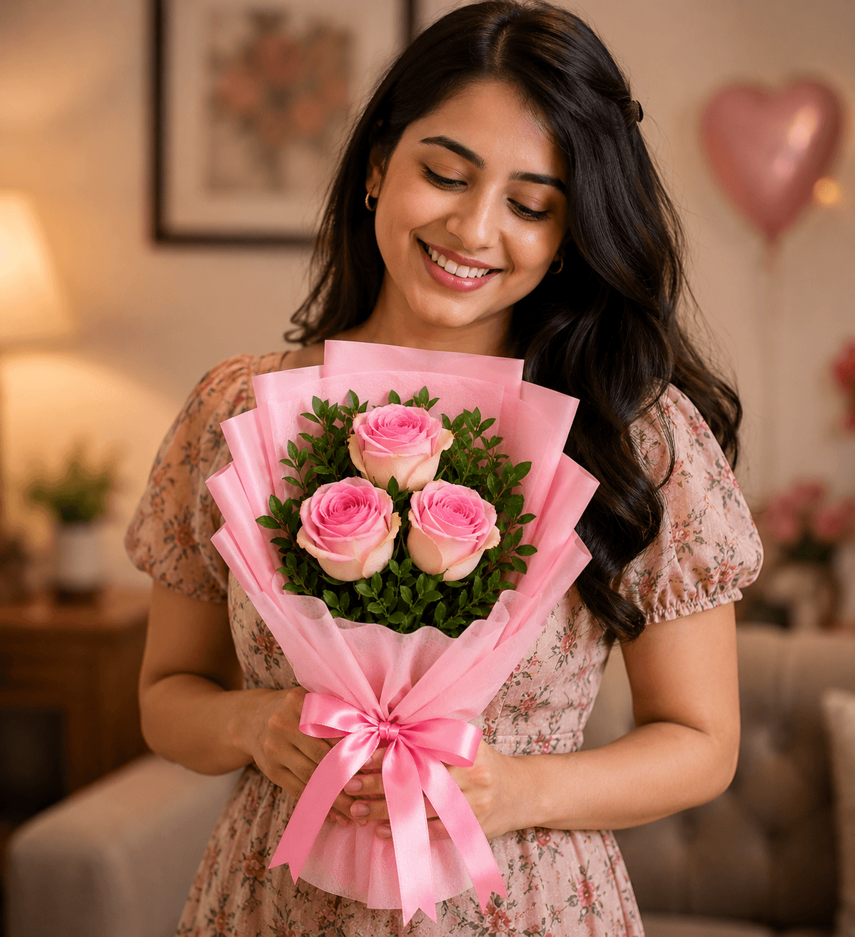 Romantic Pink Rose Arrangement