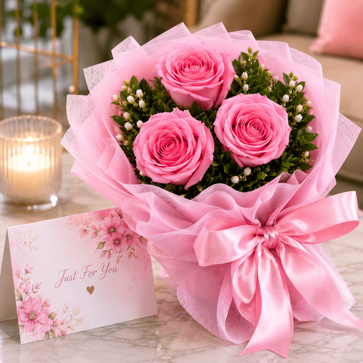 Romantic Pink Rose Arrangement