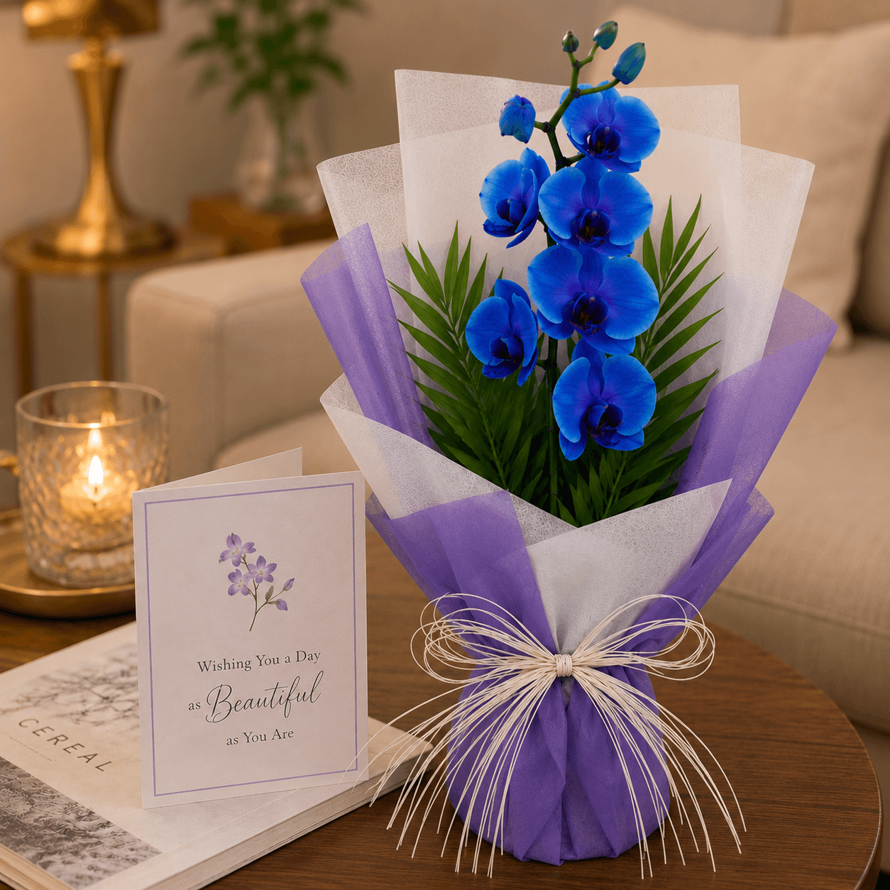 Enchanted Blue Orchid Flower Bouquet