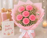 Cute Labubu Carnations Bouquet