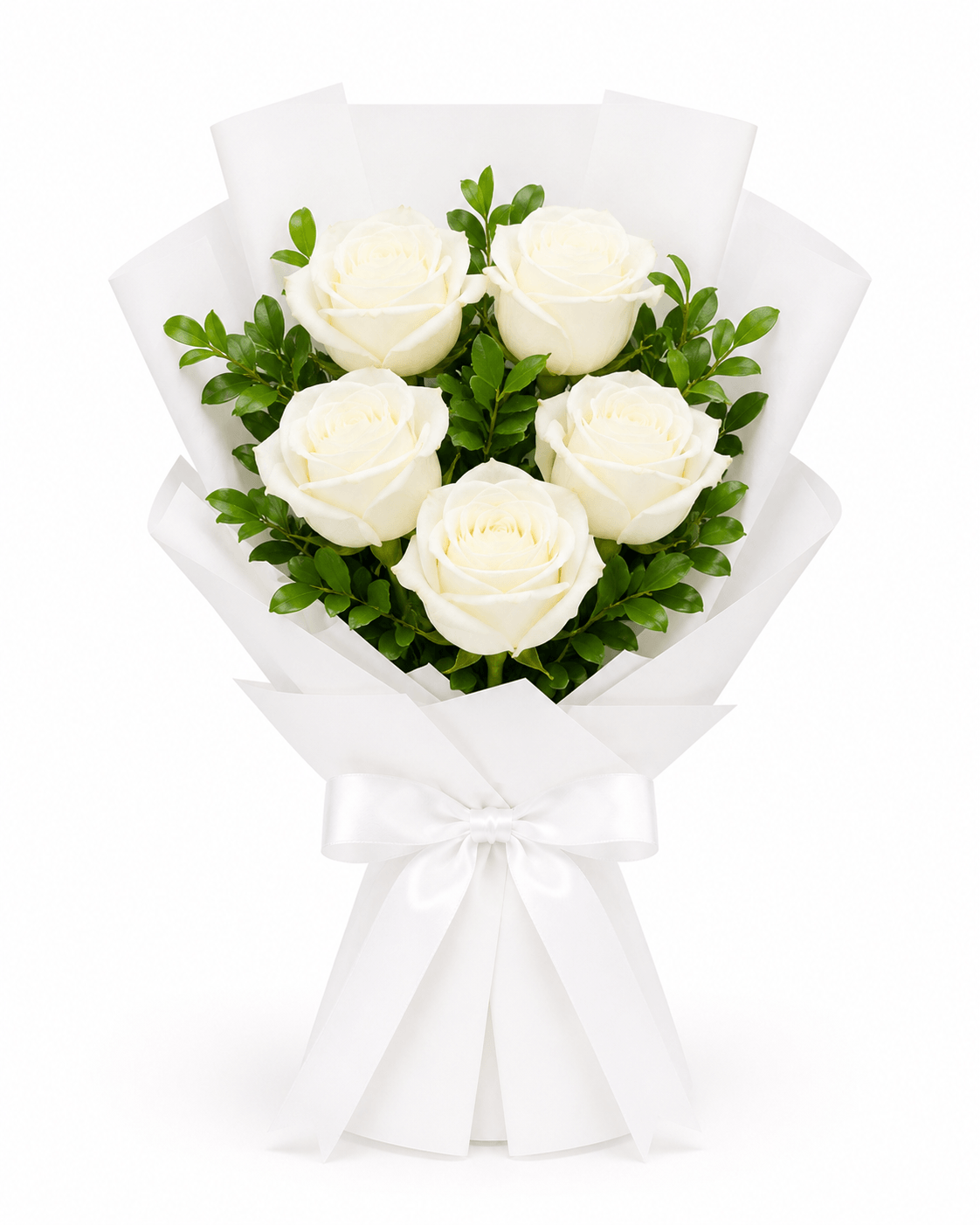 Heavenly White Roses Bunch