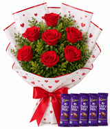 Red Roses & Dairy Milk Love Combo