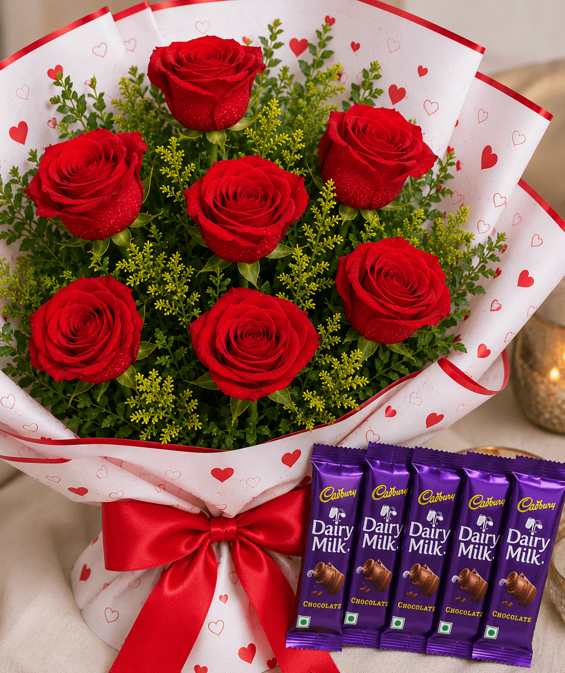 Red Roses & Dairy Milk Love Combo