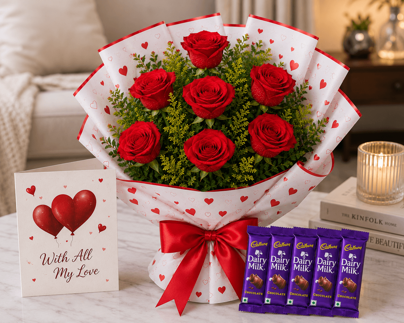 Red Roses & Dairy Milk Love Combo