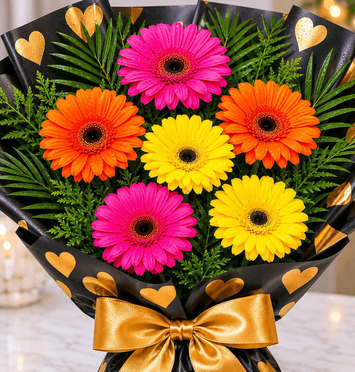 Gerberas Hearts Sleeve Flower Bouquet