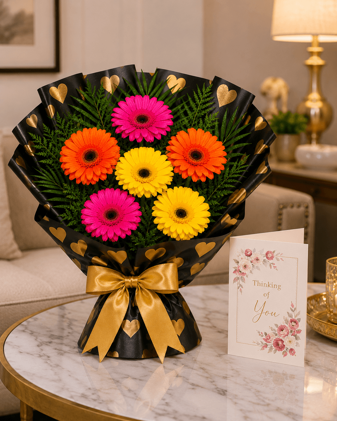 Gerberas Hearts Sleeve Flower Bouquet