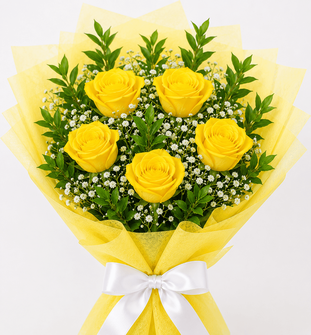 Enticing 5 Yellow Roses