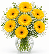 Yellow Mystique Gerbera Vase