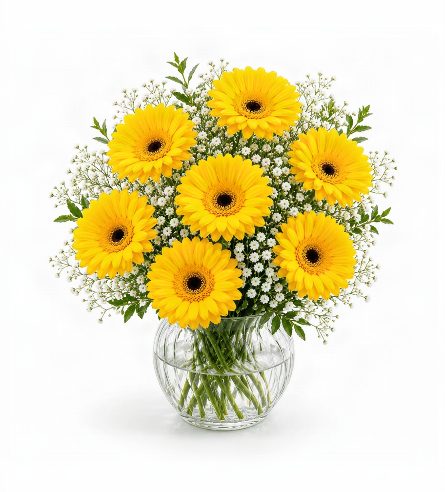 Yellow Mystique Gerbera Vase