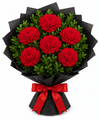 Captivating 6 Red Carnations Flower Bunch