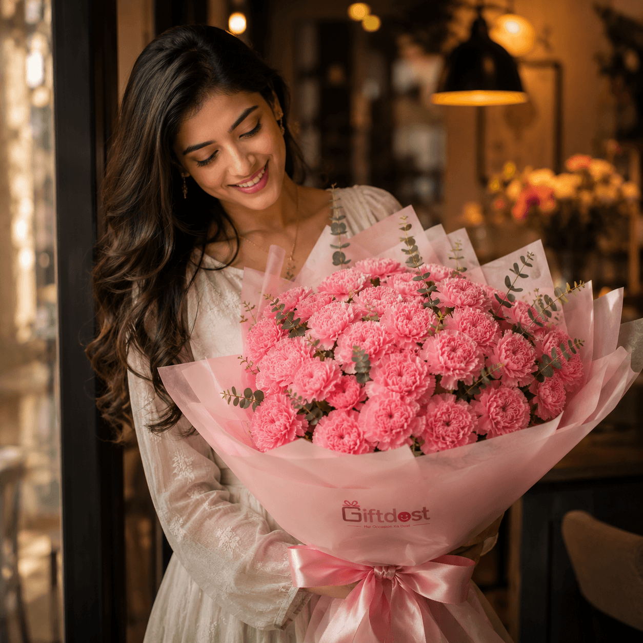Pink Velvet Carnation Bouquet