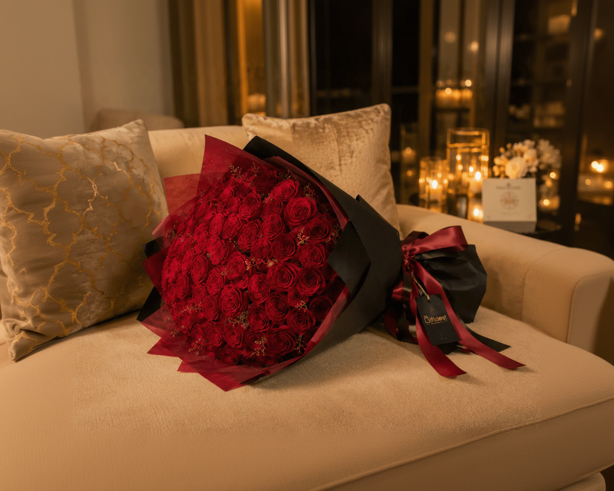 Royal Crimson Rose Bouquet