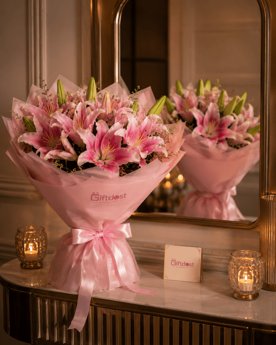 Blushing Lily Elegance Bouquet