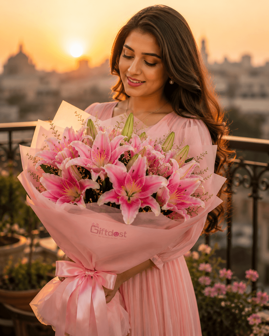 Blushing Lily Elegance Bouquet