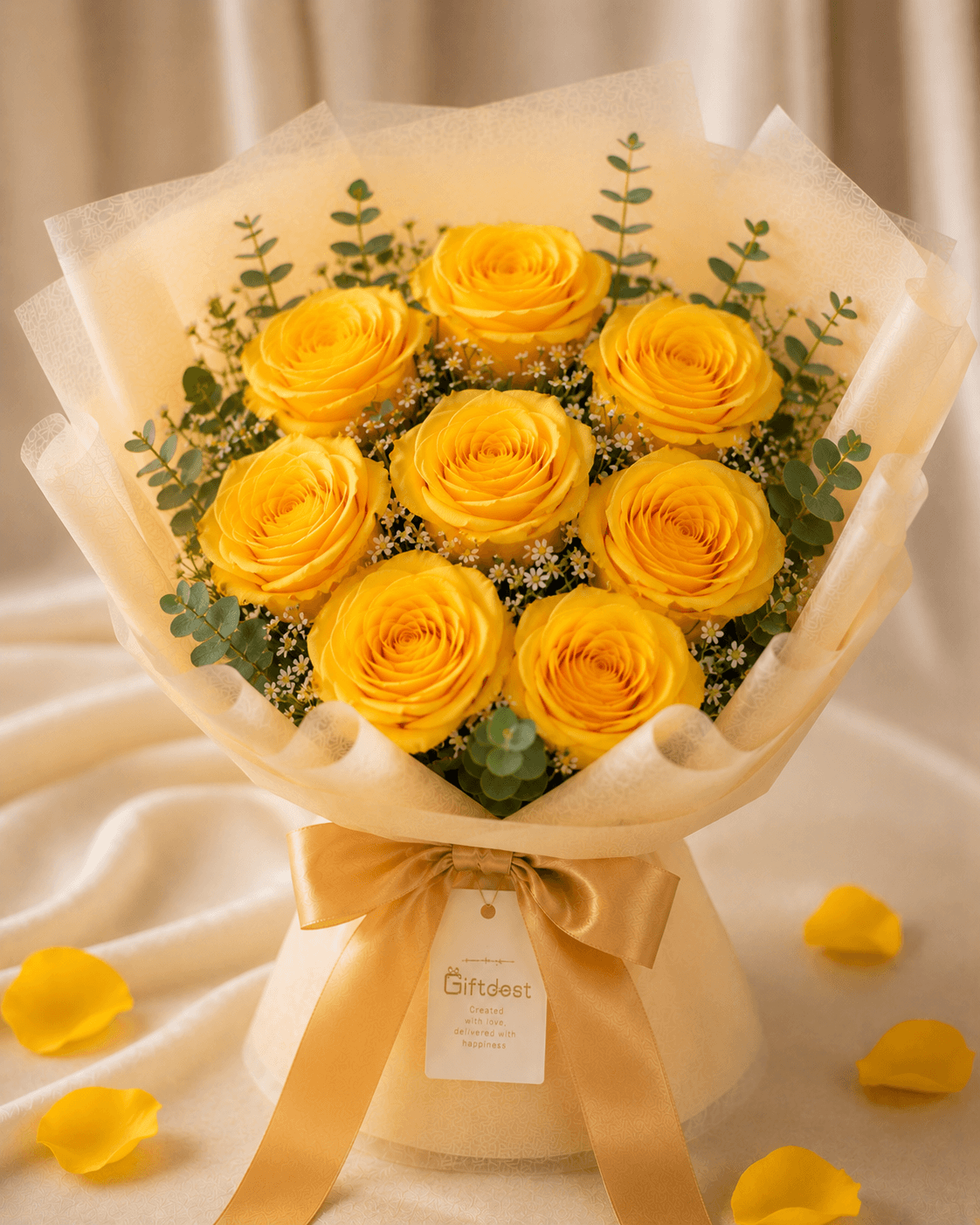 Golden Glow Rose Bouquet