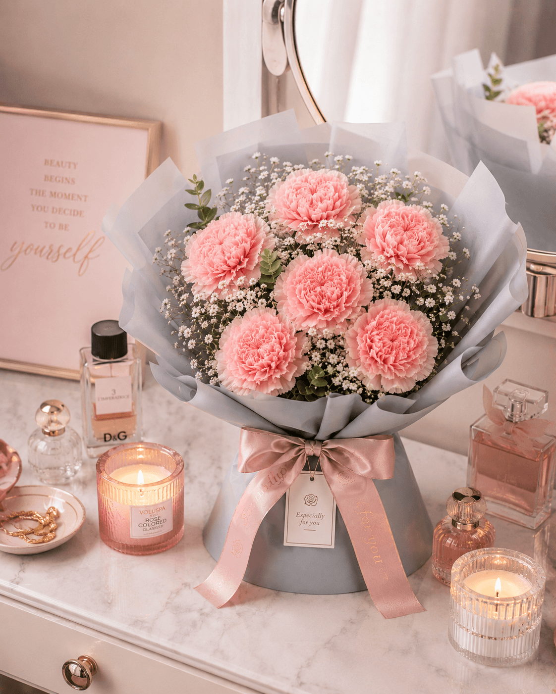 Blush Grace Carnation Bouquet