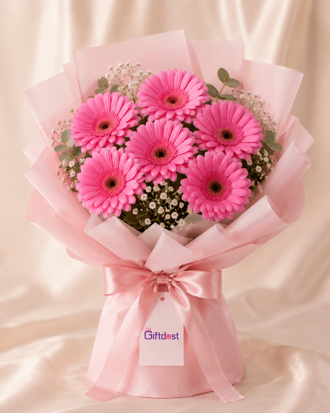 Radiant Blushing Gerbera Bouquet