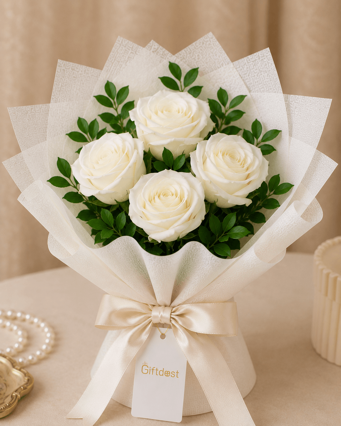 Graceful White Rose Bouquet