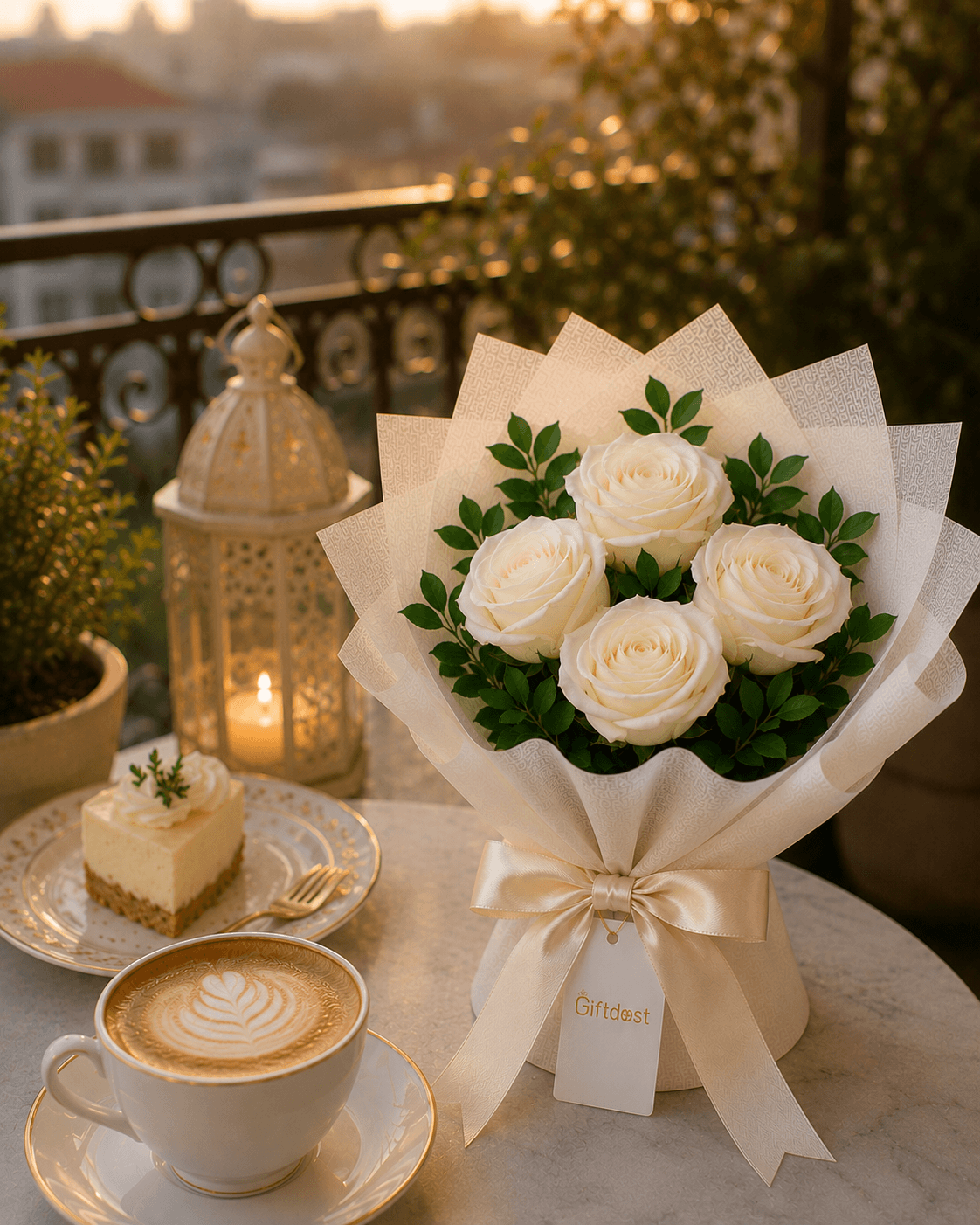 Graceful White Rose Bouquet