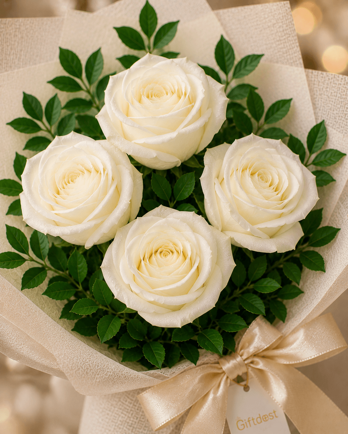 Graceful White Rose Bouquet