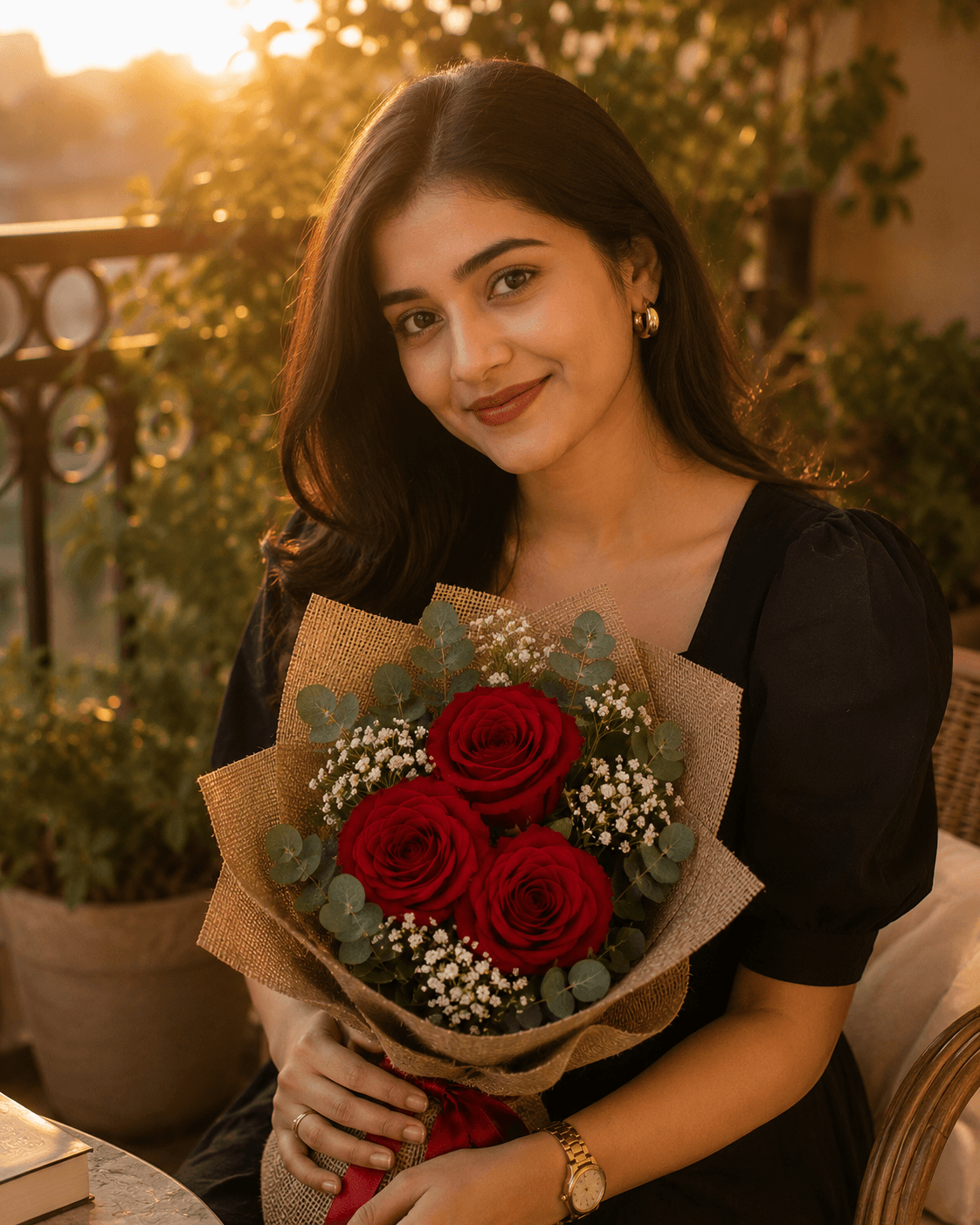 Rustic Red Rose Bouquet