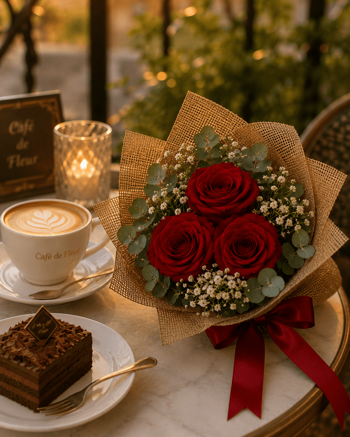 Rustic Red Rose Bouquet