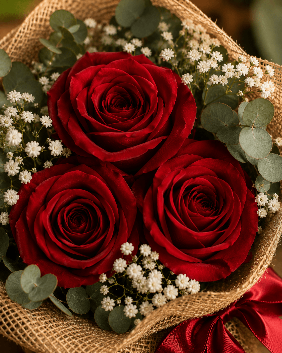 Rustic Red Rose Bouquet