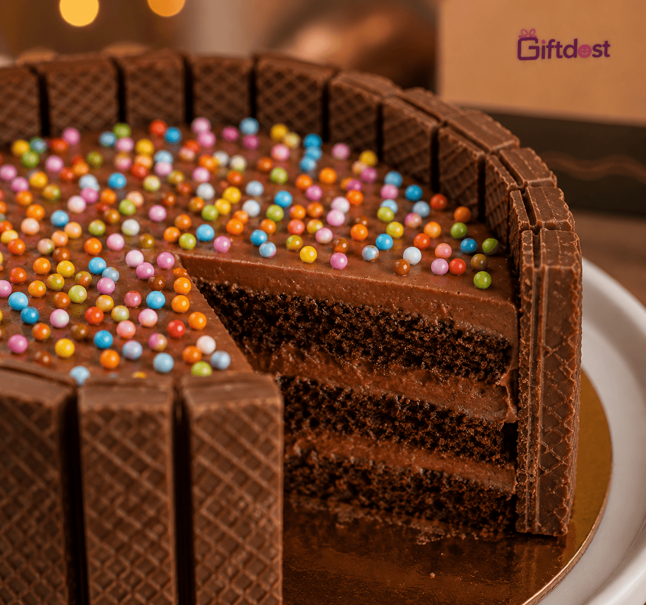 Crunchy Choco Wafer Delight Cake