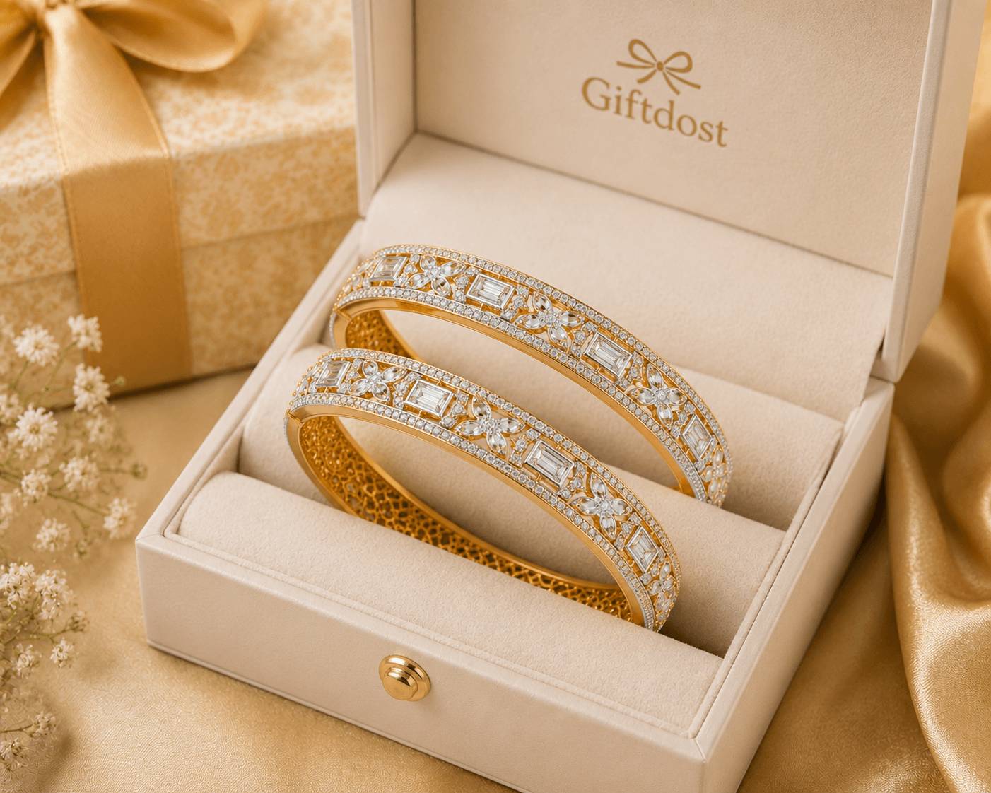 Aria CZ Luxe Designer Bangle Set