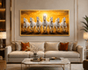 Seven White Running Horses Sunrise Premium Acrylic Wall Art