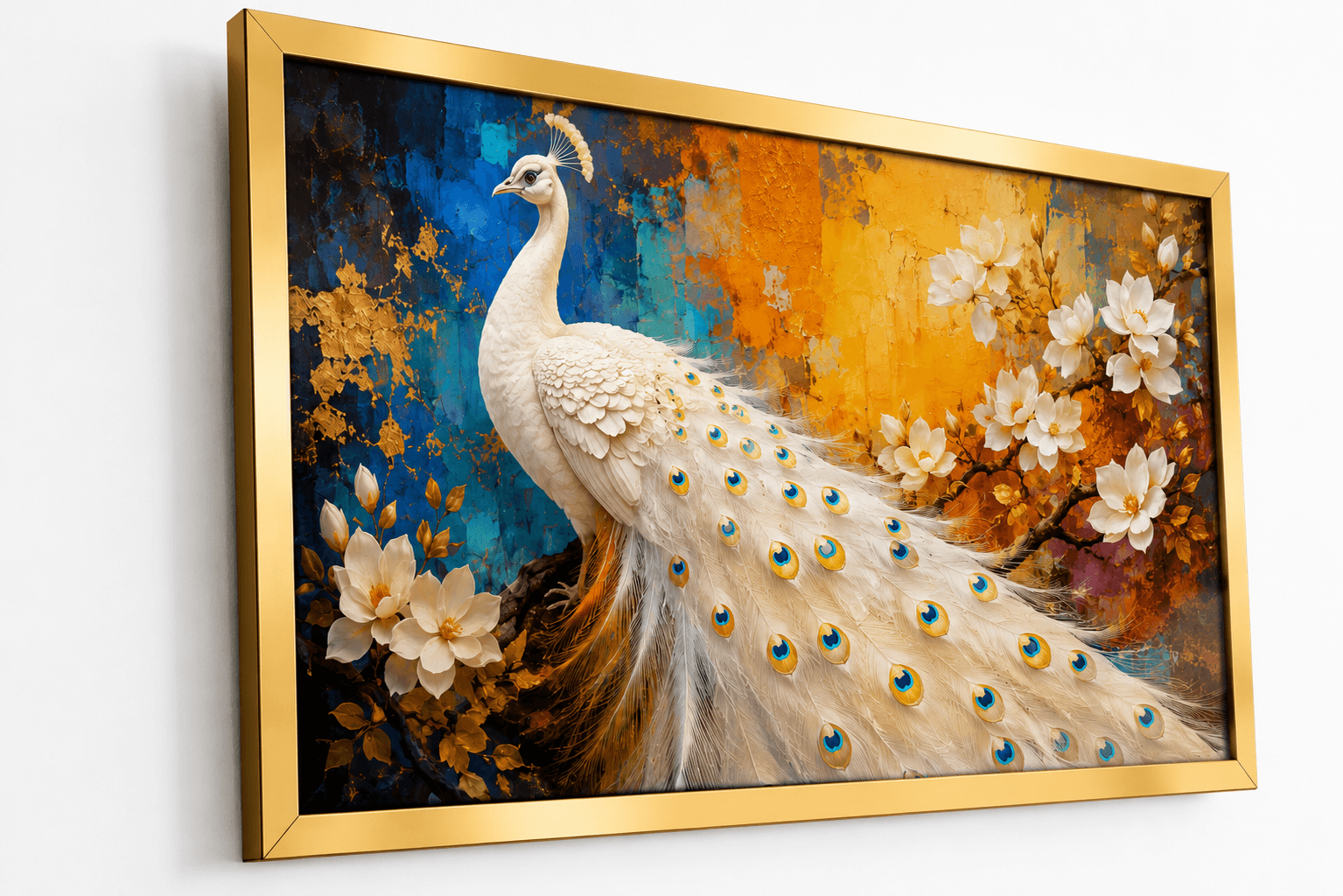 White Peacock Premium Acrylic Wall Art